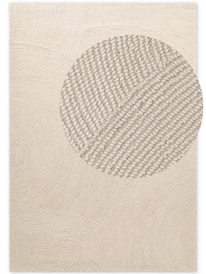 HANSE Home Wollteppich Calmio, auch als Läufer und in rund, rechteckig, Höhe: 18 mm, Handgetuftet, Wolle, Natur, Wohnzimmer, Schlafzimmer, Skandi, Hygge – Bild 2 von 5