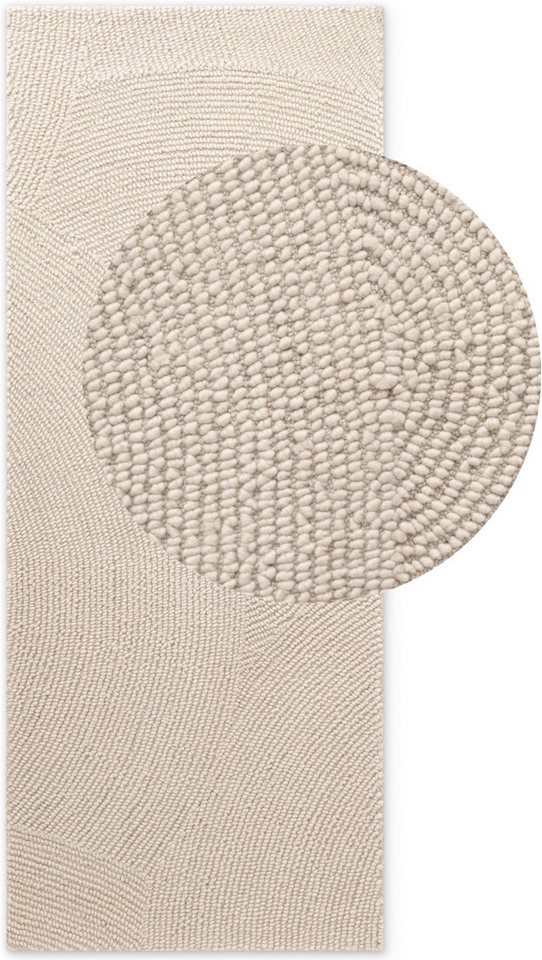 HANSE Home Wollteppich Calmio, auch als Läufer und in rund, rechteckig, Höhe: 18 mm, Handgetuftet, Wolle, Natur, Wohnzimmer, Schlafzimmer, Skandi, Hygge – Bild 2 von 5