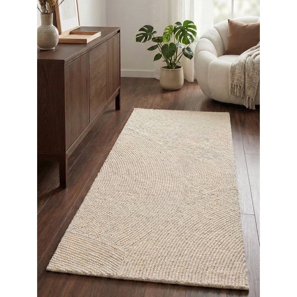 HANSE Home Wollteppich Calmio, auch als Läufer und in rund, rechteckig, Höhe: 18 mm, Handgetuftet, Wolle, Natur, Wohnzimmer, Schlafzimmer, Skandi, Hygge
