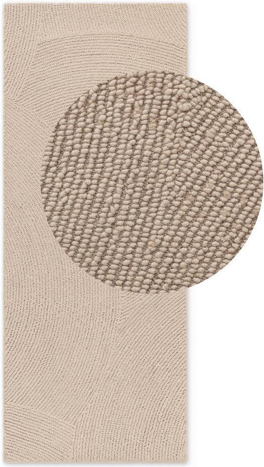 HANSE Home Wollteppich Calmio, auch als Läufer und in rund, rechteckig, Höhe: 18 mm, Handgetuftet, Wolle, Natur, Wohnzimmer, Schlafzimmer, Skandi, Hygge – Bild 2 von 5