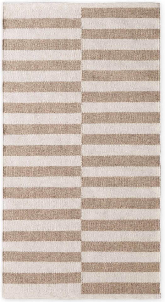 HANSE Home Wollteppich Vika, schwarz-weiss, rechteckig, Höhe: 5 mm, Handgewebt, Wolle, Natur, Läufer, Wohnzimmer, Schlafzimmer, Streifen – Bild 2 von 5
