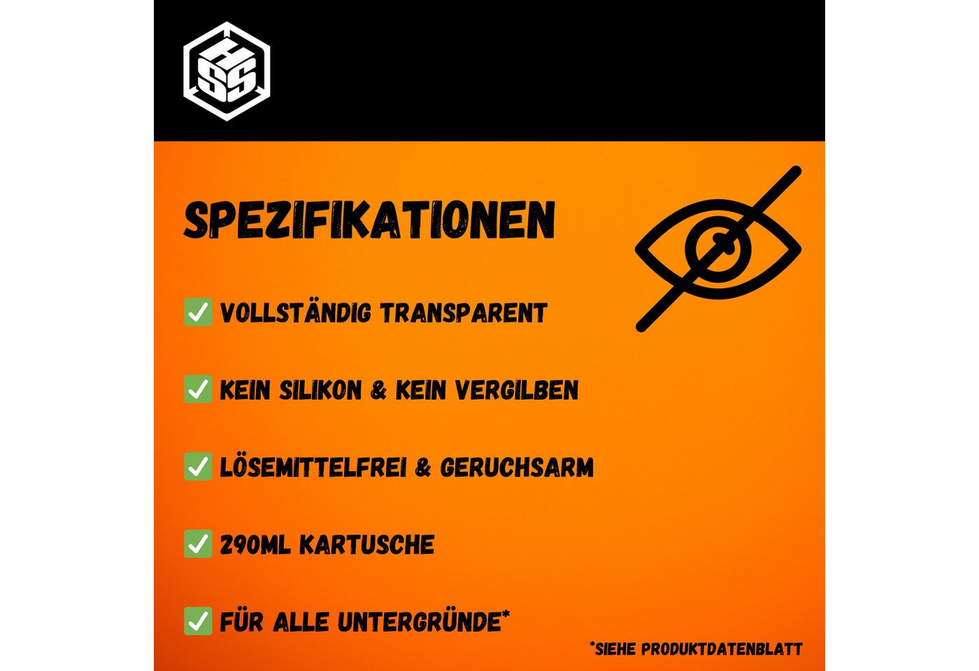 Hanse Syntec Systems Dichtstoff TRANSPARENT 290ml, MS Polymer, Klebstoff, Dichtstoff, alle Materialien, MS-Polymer, Gebrauchsfertig – Bild 3 von 5