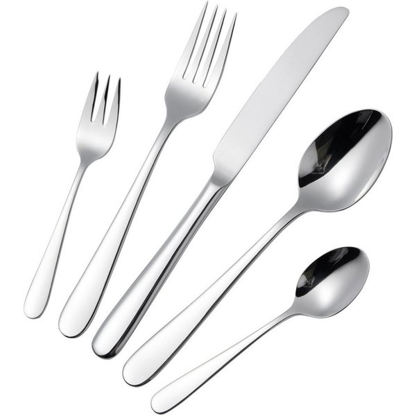 Hanseatic Besteck-Set BASIC, 30 Teile für 6 Personen oder 60 Teile für 12 Personen,satiniert (30-tlg), 6 Personen, Edelstahl 18/10, modischer Klassiker