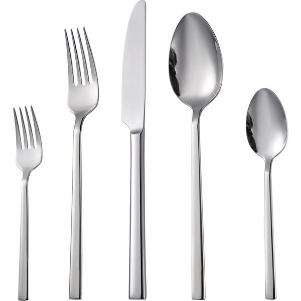 Hanseatic Besteck-Set DAILY, 30 Teile für 6 Personen, geradlinige Griffenden, polierte Optik (30-tlg), 6 Personen, Edelstahl 18/10, leichtes und minimalistische