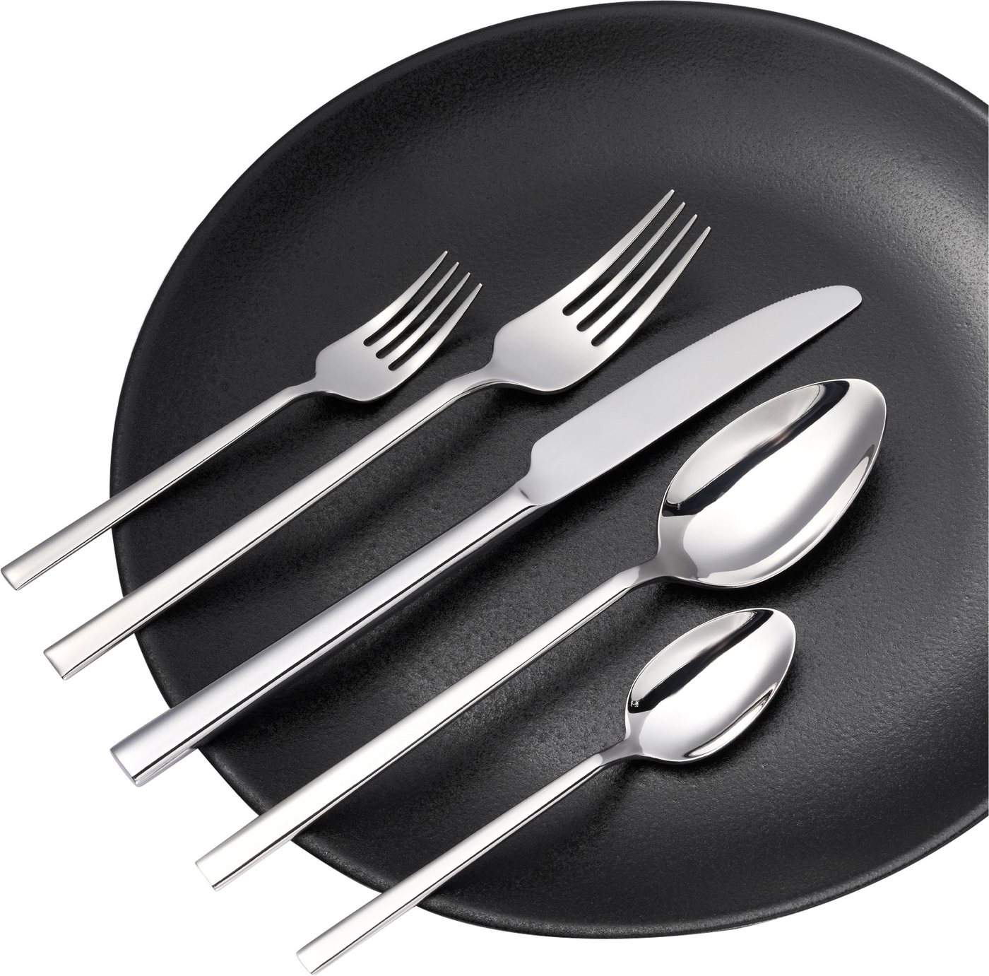 Hanseatic Besteck-Set DAILY, 30 Teile für 6 Personen, geradlinige Griffenden, polierte Optik (30-tlg), 6 Personen, Edelstahl 18/10, leichtes und minimalistische – Bild 3 von 5