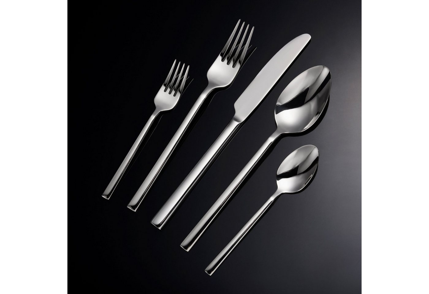 Hanseatic Besteck-Set DAILY, 30 Teile für 6 Personen, geradlinige Griffenden, polierte Optik (30-tlg), 6 Personen, Edelstahl 18/10, leichtes und minimalistische – Bild 4 von 5