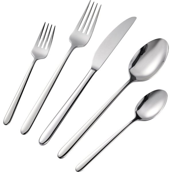Hanseatic Besteck-Set DAILY, 30 Teile für 6 Personen, geradlinige Griffenden, polierte Optik (30-tlg), 6 Personen, Edelstahl 18/10, leichtes und minimalistische