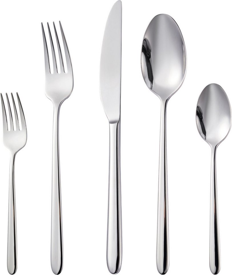 Hanseatic Besteck-Set DAILY, 30 Teile für 6 Personen, geradlinige Griffenden, polierte Optik (30-tlg), 6 Personen, Edelstahl 18/10, leichtes und minimalistische – Bild 2 von 5