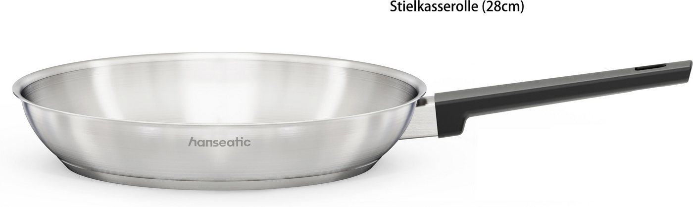 Hanseatic Bratpfanne SMART, Edelstahl 18/10 (1-tlg), ohne Beschichtung, energiesparend, für alle Herdarten, inkl. Induktion – Bild 4 von 5