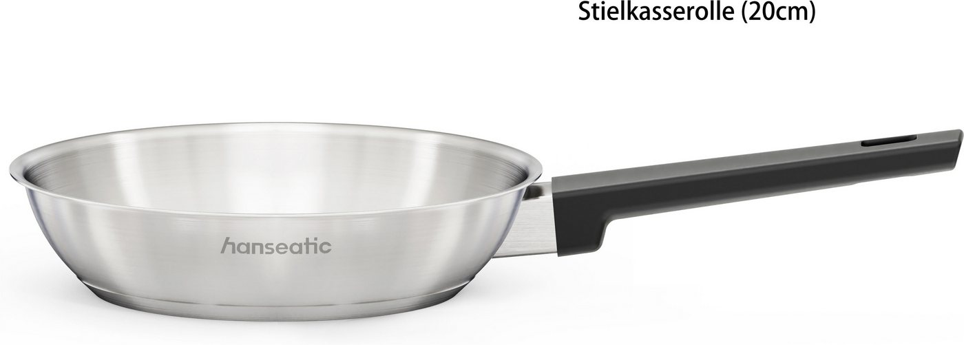Hanseatic Bratpfanne SMART, Edelstahl 18/10 (1-tlg), ohne Beschichtung, energiesparend, für alle Herdarten, inkl. Induktion – Bild 4 von 5