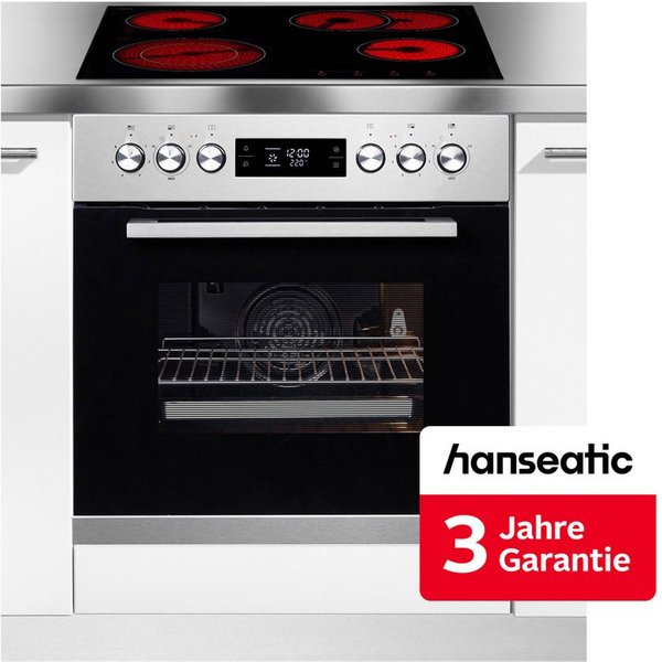 Hanseatic Elektro-Herd-Set HBCO7010PA1 + HC46066CB, mit 1-fach-Teleskopauszug, Pyrolyse-Selbstreinigung, inkl. 3 Jahre Herstellergarantie