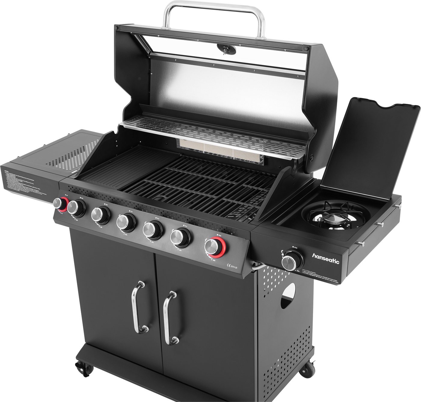 Hanseatic Gasgrill Gasgrill 6+2 Memphis Black Plus, inkl. 3 Jahre Herstellergarantie – Bild 5 von 5