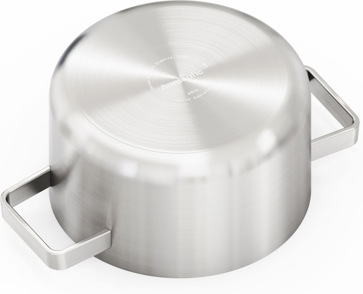 Hanseatic Kochtopf PREMIUM, Edelstahl (1-tlg), handfreundliche Griffe, Literskala, Glasdeckel, Induktion – Bild 5 von 5