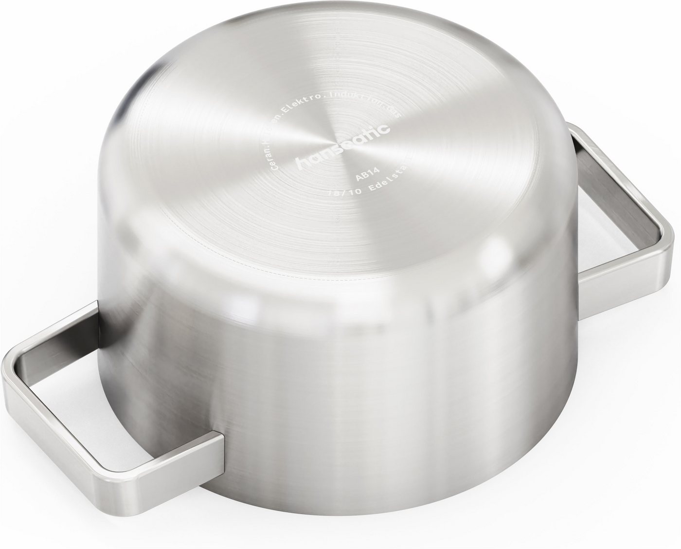 Hanseatic Kochtopf PREMIUM, Edelstahl (1-tlg), handfreundliche Griffe, Literskala, Glasdeckel, Induktion – Bild 5 von 5