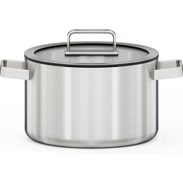 Hanseatic Kochtopf PREMIUM, Edelstahl (1-tlg), handfreundliche Griffe, Literskala, Glasdeckel, Induktion