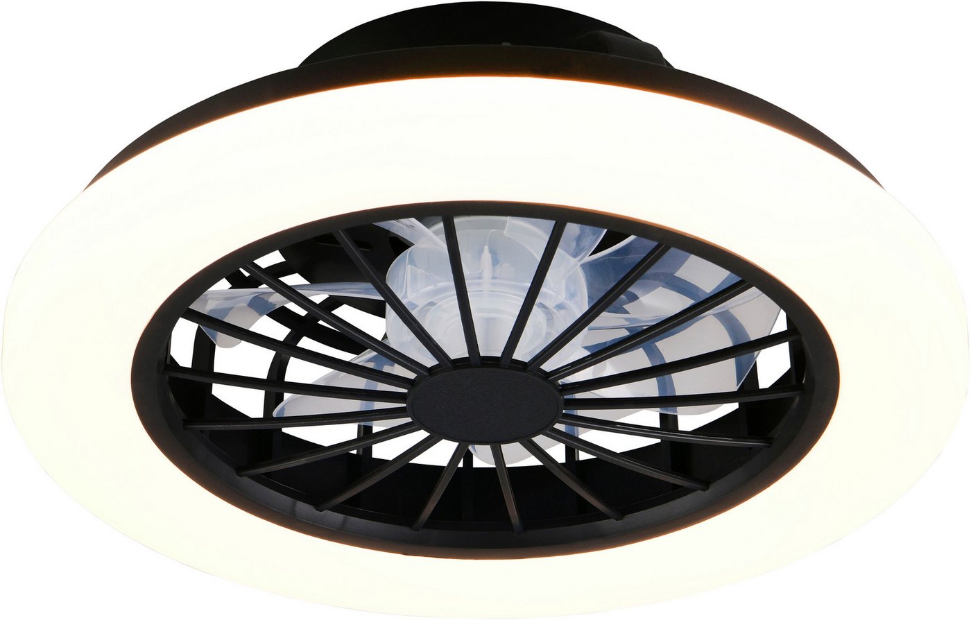 Hanseatic LED Deckenleuchte DLVO69222RS, Deckenventilator mit Licht Ø 38cm, inkl Fernbedienung, CCT - über Fernbedienung, Dimmfunktion, Fernbedienung, Infrarot  – Bild 2 von 5