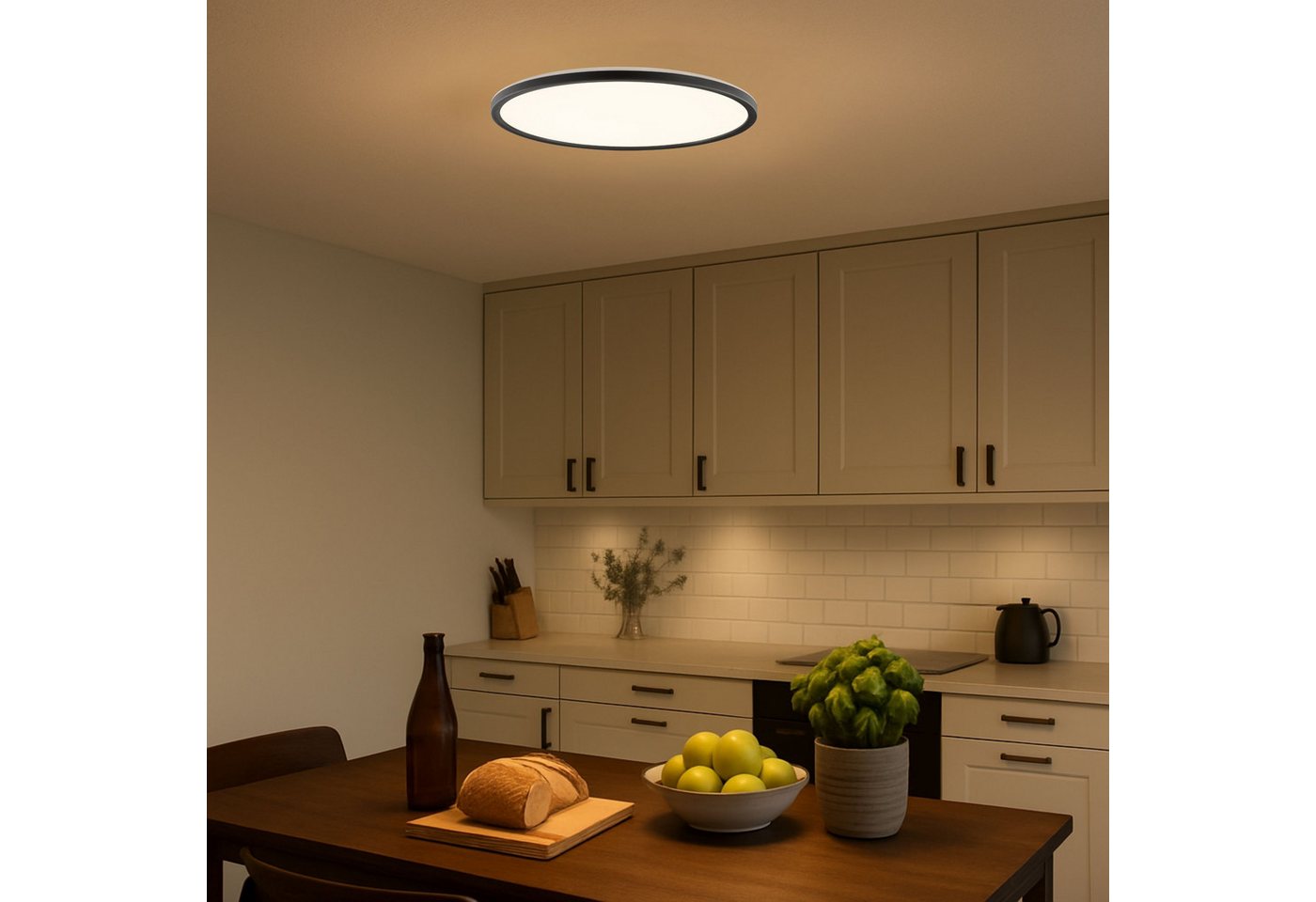 Hanseatic LED Panel DLP220A, CCT - über Fernbedienung, LED fest integriert, warmweiß - kaltweiß, Deckenlampe, Deckenleuchte, dimmbar, CCT über Wandschalter, Bac – Bild 2 von 5