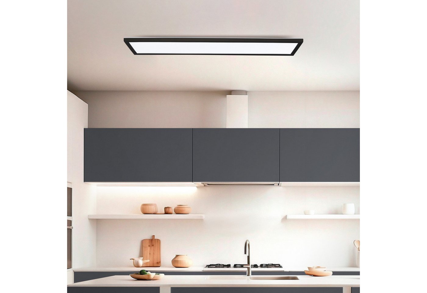 Hanseatic LED Panel DLP220A, CCT - über Fernbedienung, LED fest integriert, warmweiß - kaltweiß, Deckenlampe, Deckenleuchte, dimmbar, CCT über Wandschalter, Bac – Bild 2 von 5