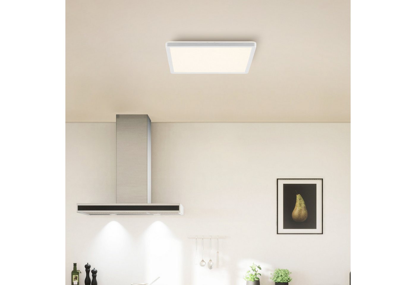 Hanseatic LED Panel DLP220A, CCT - über Fernbedienung, LED fest integriert, warmweiß - kaltweiß, Deckenlampe, Deckenleuchte, dimmbar, CCT über Wandschalter, Bac – Bild 2 von 5