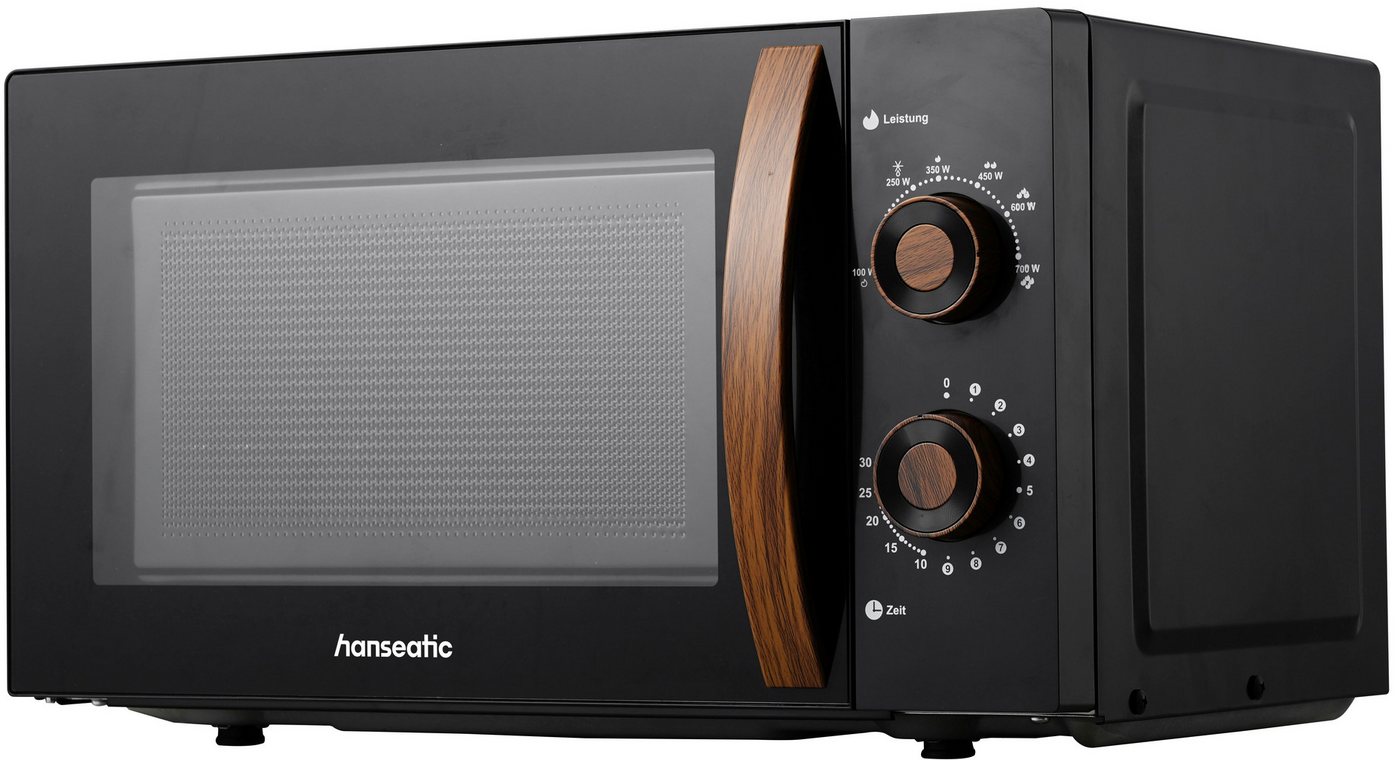 Hanseatic Mikrowelle HM20700WB1G, schwarz, Mikrowelle, 20 l, inkl. 3 Jahre Herstellergarantie – Bild 2 von 5