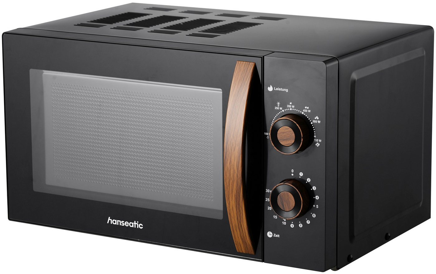 Hanseatic Mikrowelle HM20700WB1G, schwarz, Mikrowelle, 20 l, inkl. 3 Jahre Herstellergarantie – Bild 4 von 5