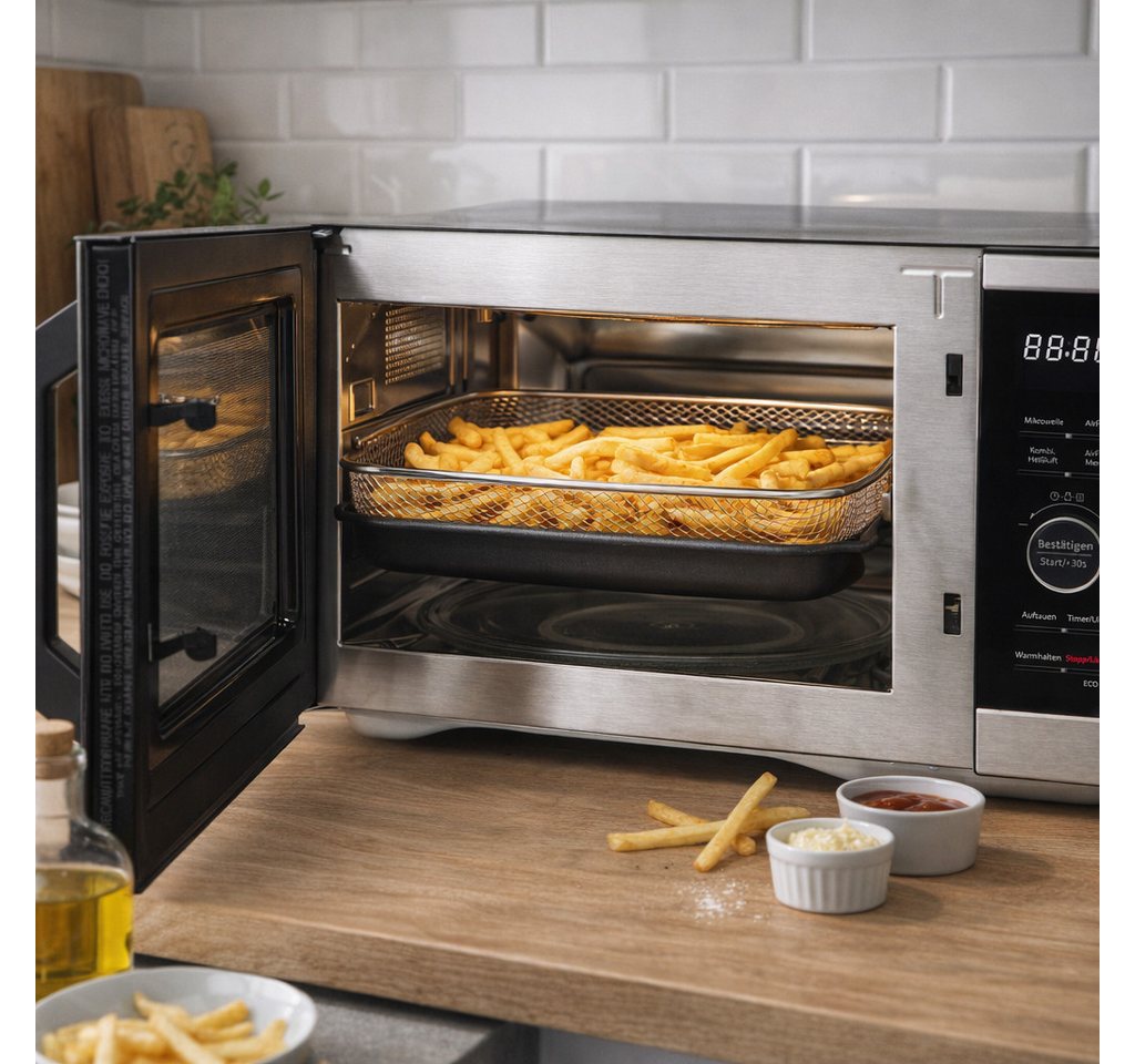 Hanseatic Mikrowelle HM26SB3M, mit Airfry-Funktion, Umluft, Mikrowelle, Heißluft, 26 l, inkl. 3 Jahre Herstellergarantie – Bild 5 von 5