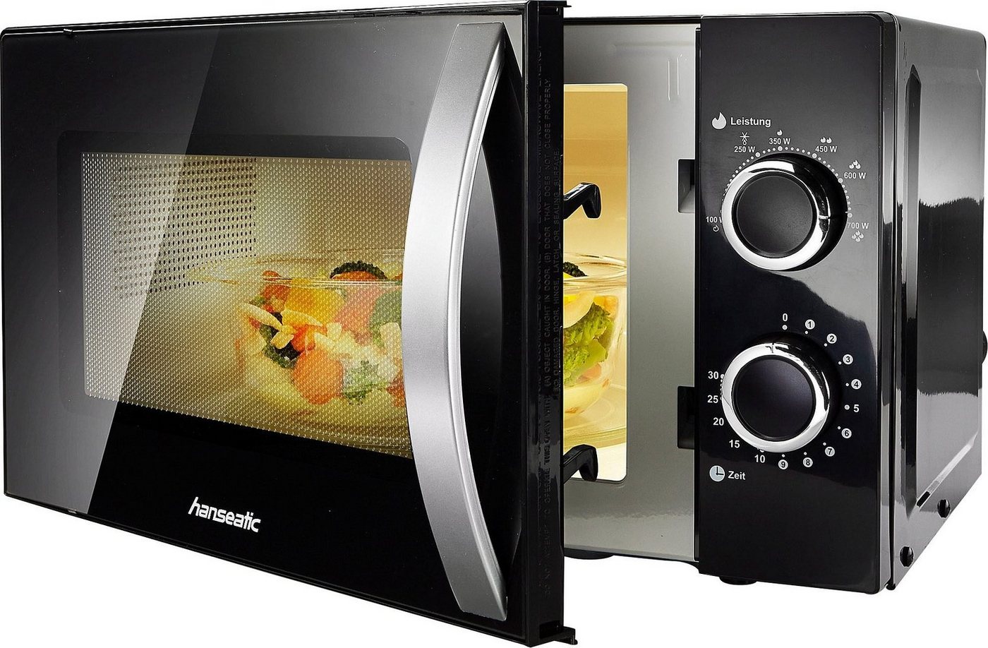 Hanseatic Mikrowelle SMH207P3H-P, schwarz, Mikrowelle, 20 l, inkl. 3 Jahre Herstellergarantie – Bild 2 von 4