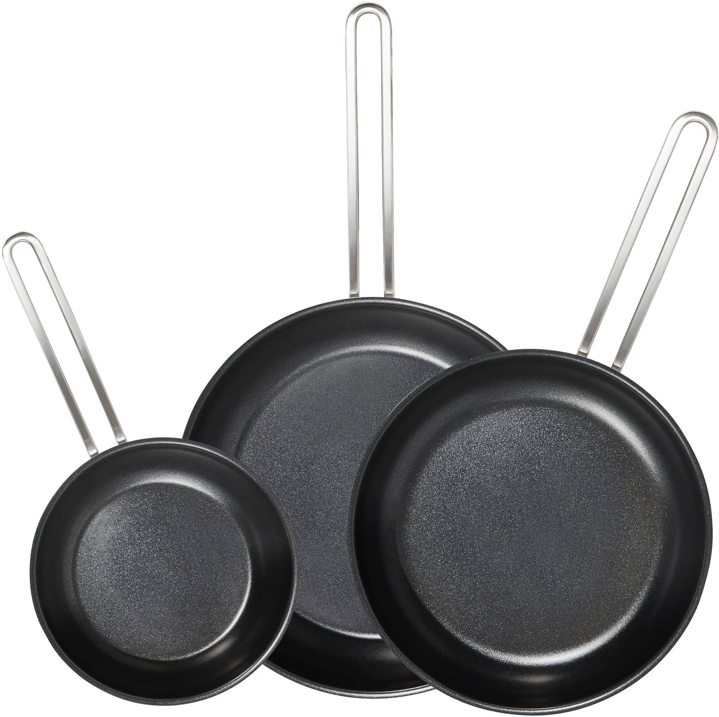 Hanseatic Pfannen-Set DAILY, Edelstahl 18/10 (Set, 3-tlg., 1x Pfanne Ø 20 cm, 24 cm und 28 cm), Bratpfannen mit Antihaftbeschichtung, für alle Herdarten, Indukt – Bild 4 von 5