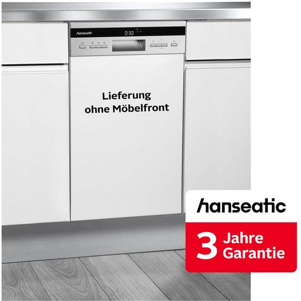 Hanseatic teilintegrierbarer Geschirrspüler HGTI4582D10J7736ES, 10 Maßgedecke, inkl. 3 Jahre Herstellergarantie