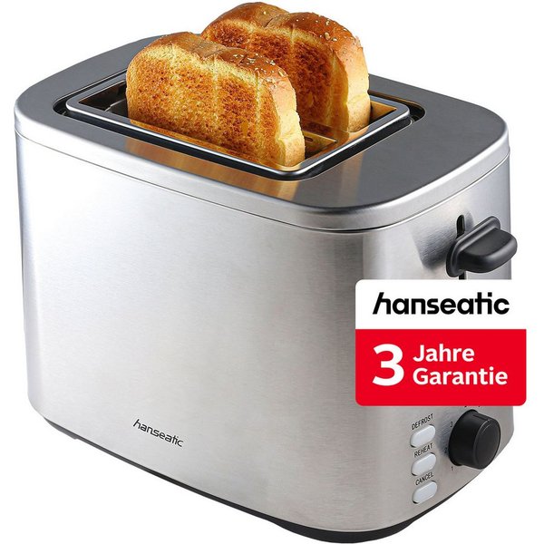 Hanseatic Toaster HT8007SD, 2 kurze Schlitze, 800 W, inkl. 3 Jahre Herstellergarantie