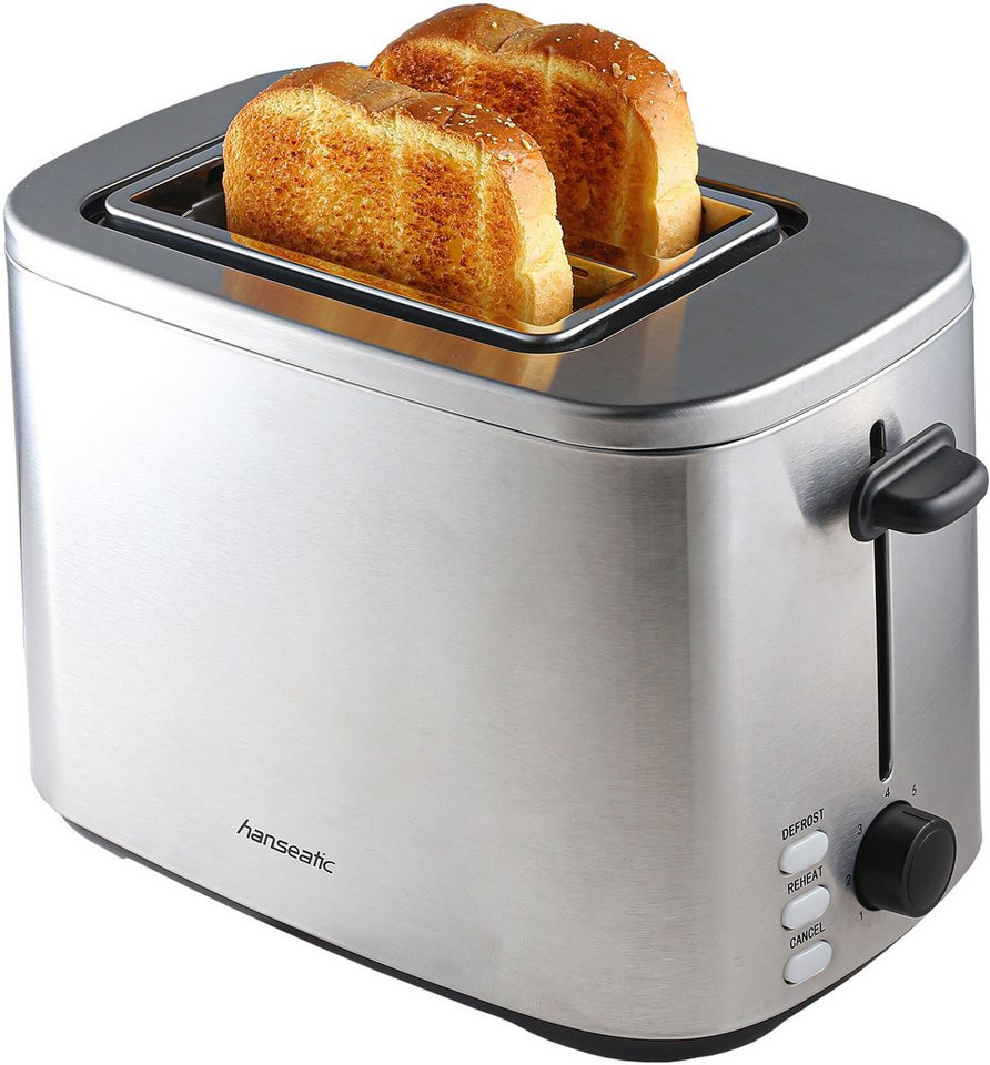 Hanseatic Toaster HT8007SD, 2 kurze Schlitze, 800 W, inkl. 3 Jahre Herstellergarantie – Bild 2 von 5
