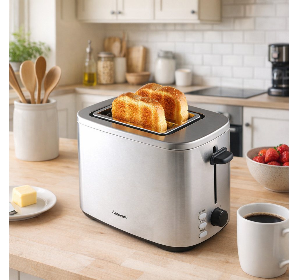 Hanseatic Toaster HT8007SD, 2 kurze Schlitze, 800 W, inkl. 3 Jahre Herstellergarantie – Bild 3 von 5