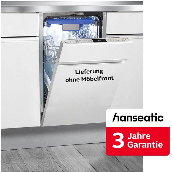 Hanseatic vollintegrierbarer Geschirrspüler HGVI4582D10J7714GS, 10 Maßgedecke, inkl. 3 Jahre Herstellergarantie
