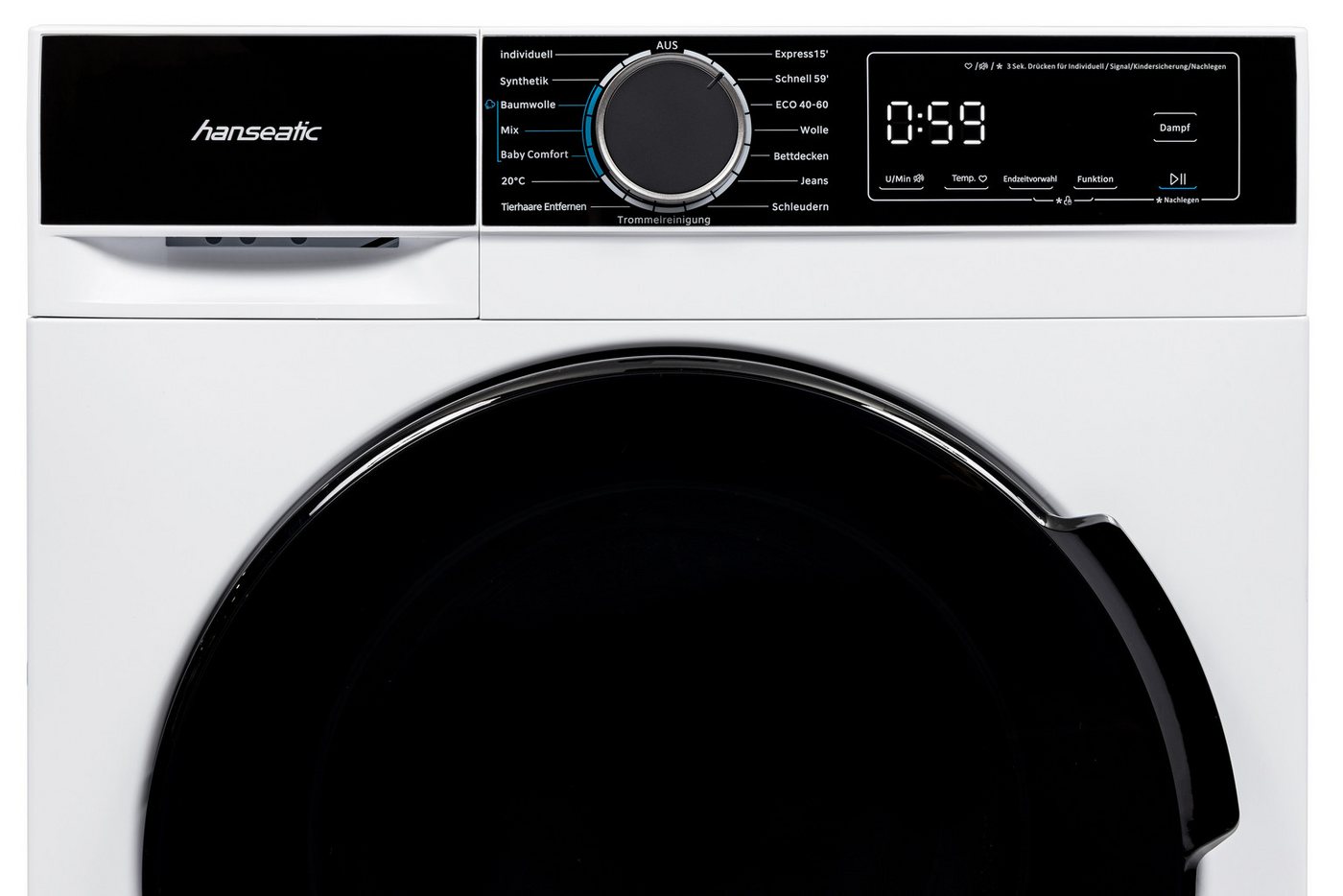 Hanseatic Waschmaschine HWMA814B, 8 kg, 1400 U/min, inkl. 3 Jahre Herstellergarantie – Bild 5 von 5