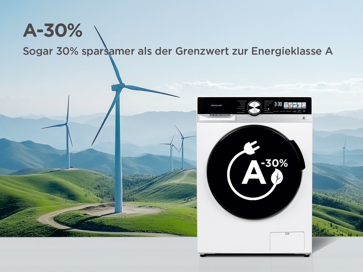 Hanseatic Waschmaschine HWMM5814A3, 8 kg, 1400 U/min, inkl. 3 Jahre Herstellergarantie – Bild 3 von 5