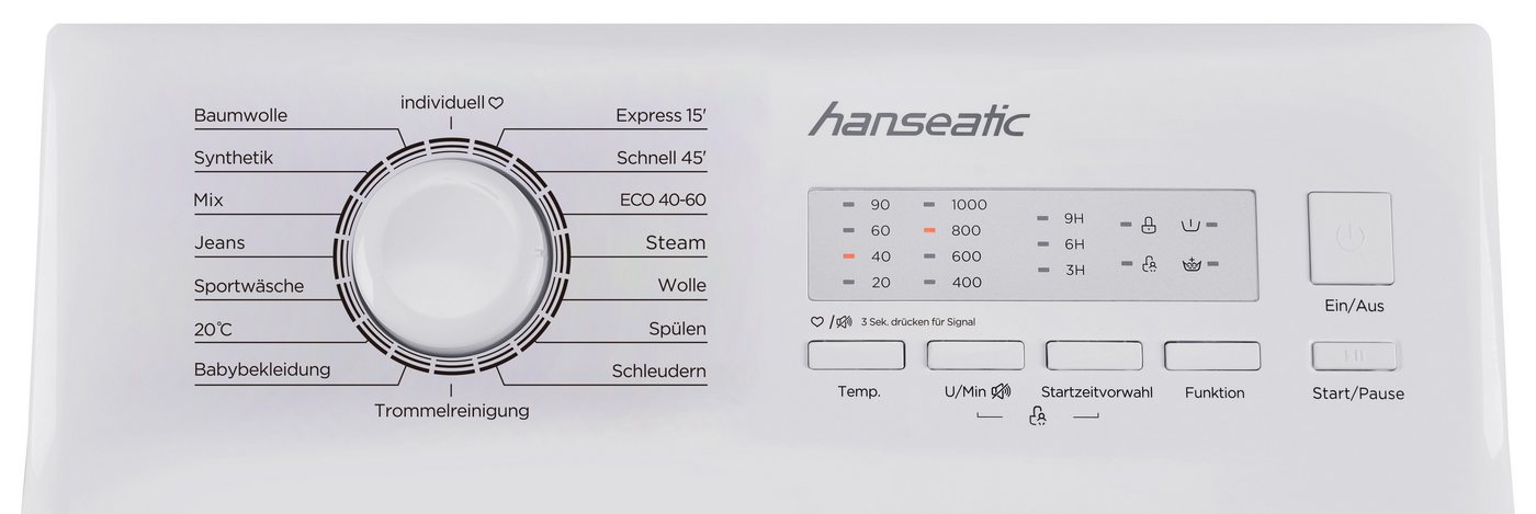 Hanseatic Waschmaschine Toplader HTW510C, 5 kg, 1000 U/min, inkl. 3 Jahre Herstellergarantie – Bild 4 von 5