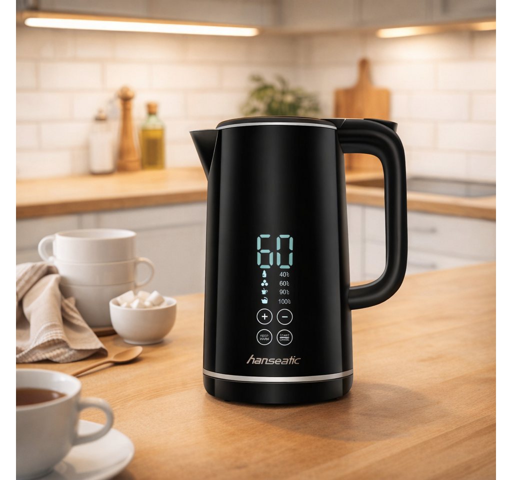 Hanseatic Wasserkocher HWK172200DBD, mit Temperaturvorwahl, 1,7 l, 2200 W, inkl. 3 Jahre Herstellergarantie – Bild 3 von 5