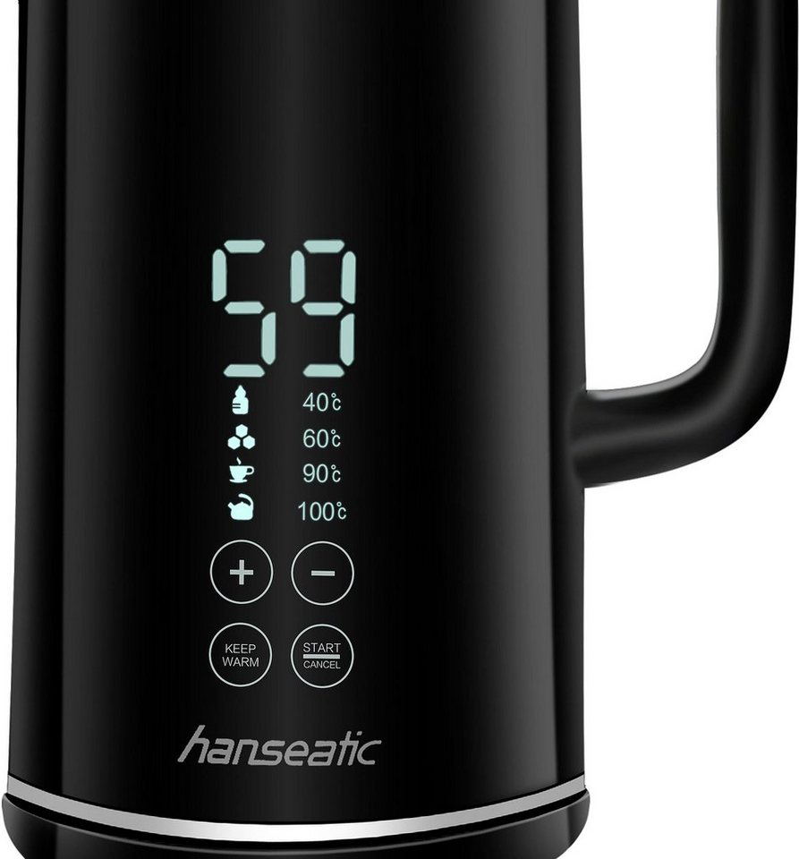 Hanseatic Wasserkocher HWK172200DBD, mit Temperaturvorwahl, 1,7 l, 2200 W, inkl. 3 Jahre Herstellergarantie – Bild 4 von 5