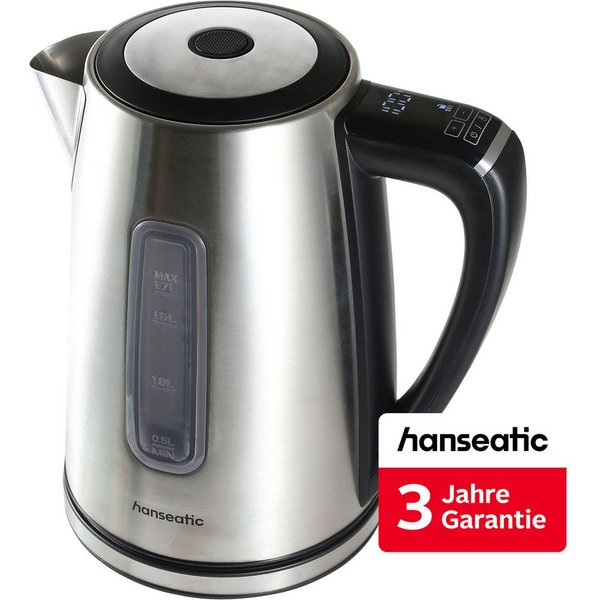 Hanseatic Wasserkocher HWK17DSD, 1,7 l, 2200 W, inkl. 3 Jahre Herstellergarantie