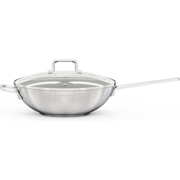 Hanseatic Wok DAILY, Ø ca. 32 cm, mit Antihaftbeschichtung, Edelstahl 18/10 (1-tlg), für alle Herdarten, Induktion