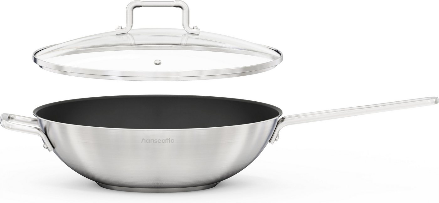 Hanseatic Wok DAILY, Ø ca. 32 cm, mit Antihaftbeschichtung, Edelstahl 18/10 (1-tlg), für alle Herdarten, Induktion – Bild 2 von 5