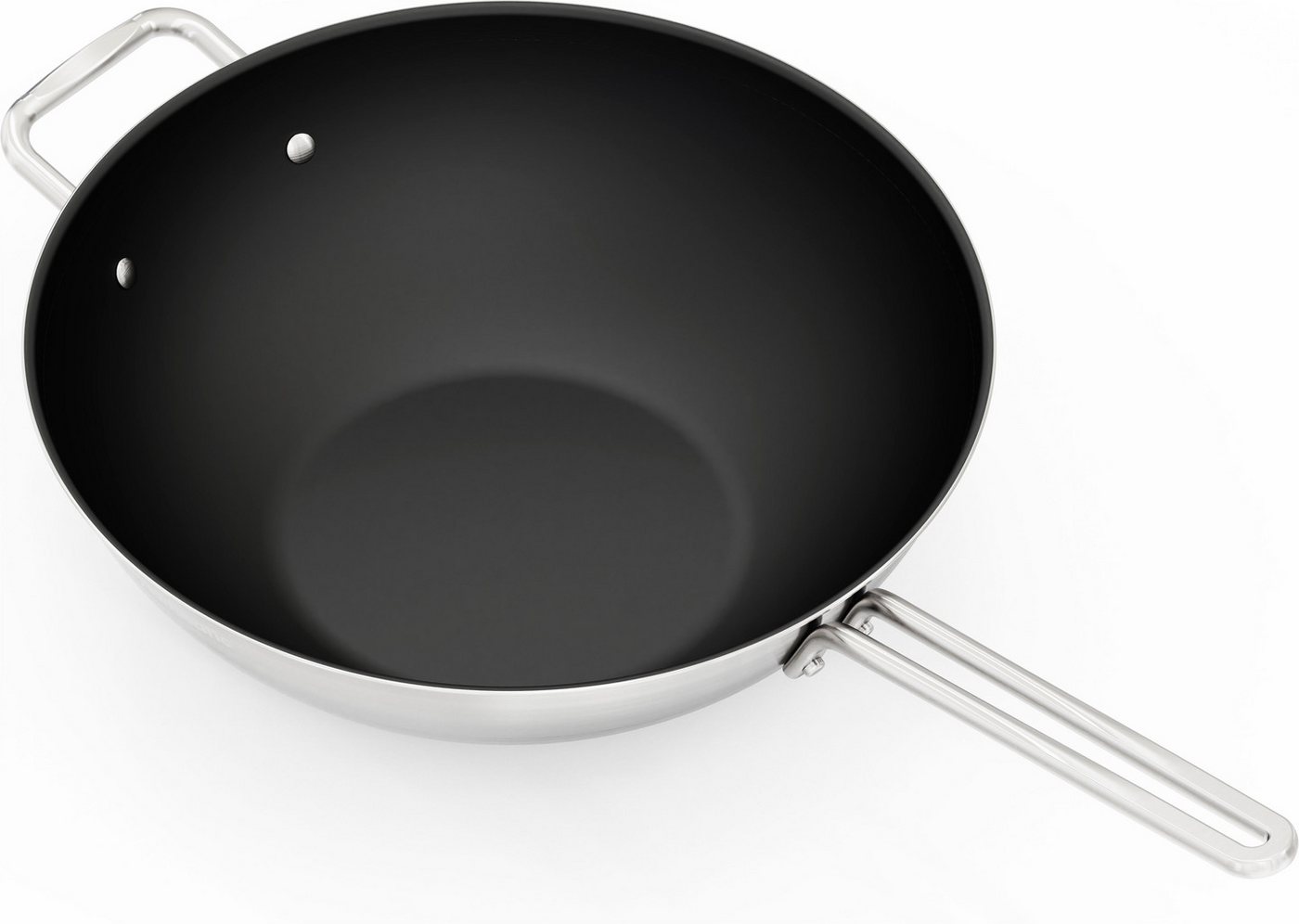 Hanseatic Wok DAILY, Ø ca. 32 cm, mit Antihaftbeschichtung, Edelstahl 18/10 (1-tlg), für alle Herdarten, Induktion – Bild 3 von 5