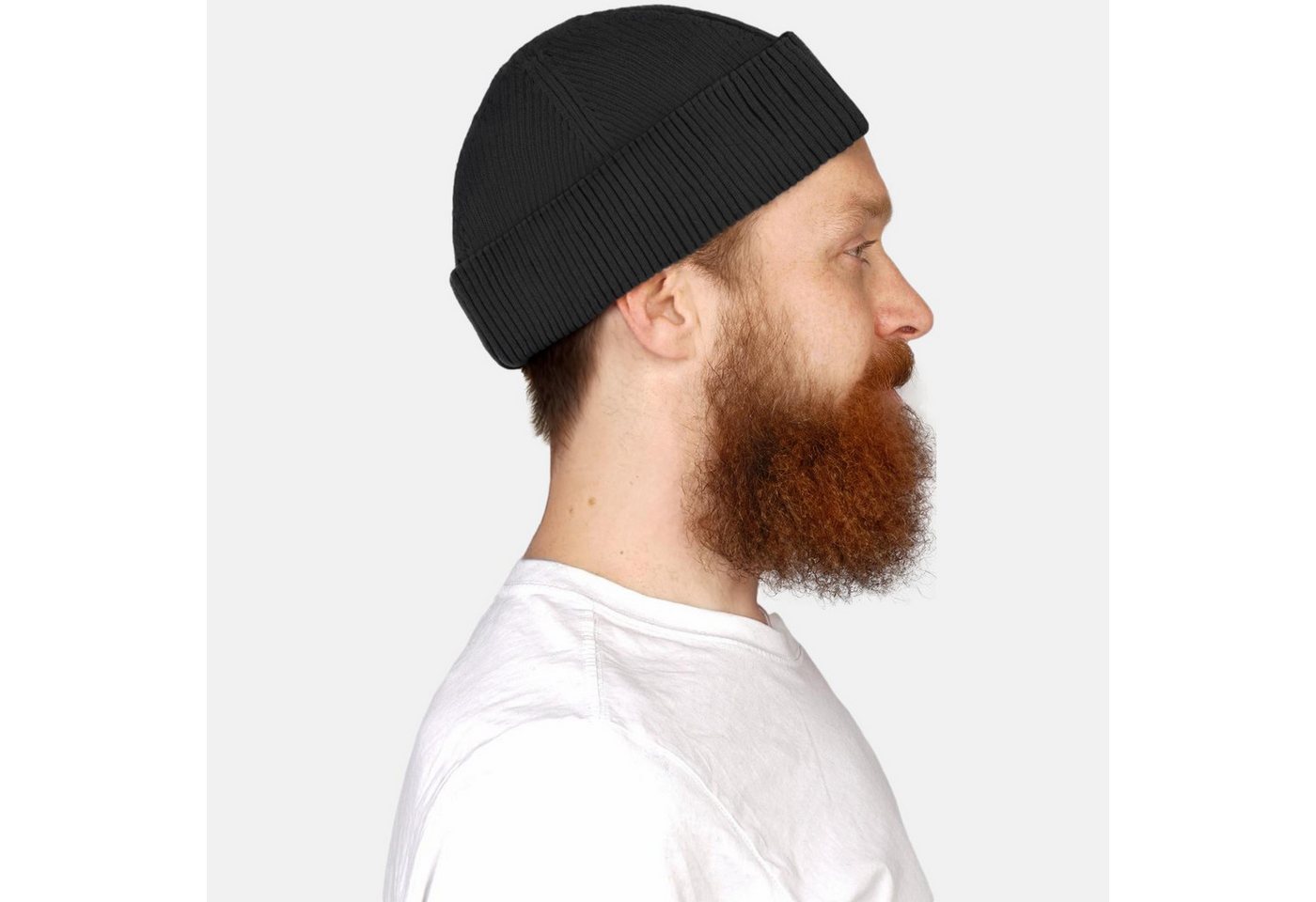 HANSEHELD Strickmütze Strickmütze Seebär Rippstrick Bio Baumwolle GOTS Organic – Bild 2 von 3