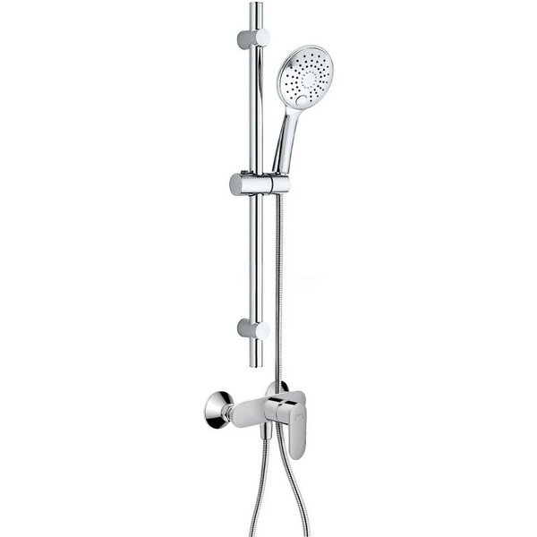 hansgrohe Duscharmatur Vernis Blend Einhebelmischer Set mit Aloni Handbrause und Regendusche (Spar-Set) Aufputz Wandmontage, Armatur in chrom oder schwarz matt