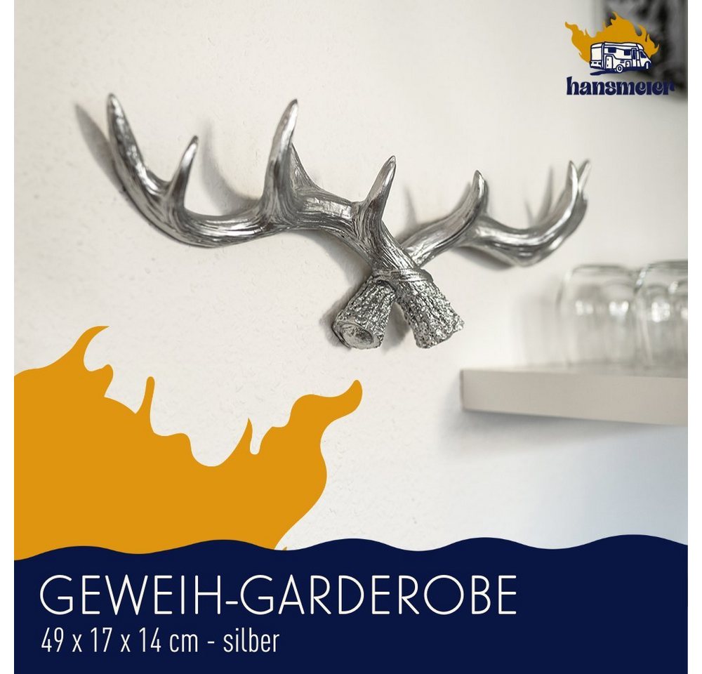 Hansmeier Wandgarderobe Geweih-Garderobe, Wanddekoration für Außen, Innen, Balkon & Garten – Bild 2 von 5