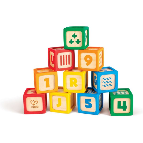 Hape ABC-Spielsteine Spielbausteine, (10 St), aus Holz und Silikon