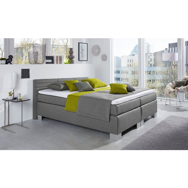 hapo Boxspringbett ATLANTA mit niedrigem Kopfteil (Topper separat erhältlich), erhältlich in verschiedenen Breiten, Farben & Matratzenarten