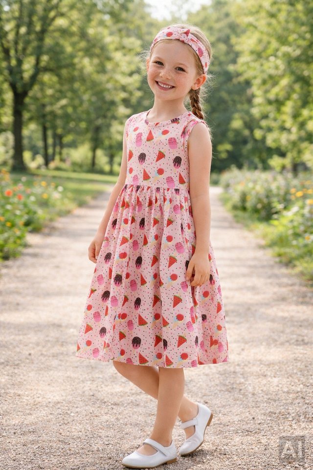 happy girls Jerseykleid (Set, 2-tlg) mit süßem Haarband mit Schleifendetail – Bild 3 von 5