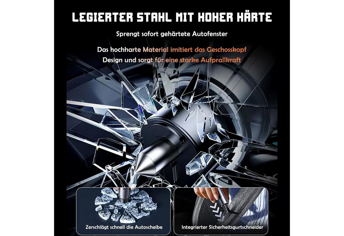 Happy Home Hammer 2Pack Notfall- und Sicherheitswerkzeug Nothammer Auto Glasbrecher – Bild 2 von 5