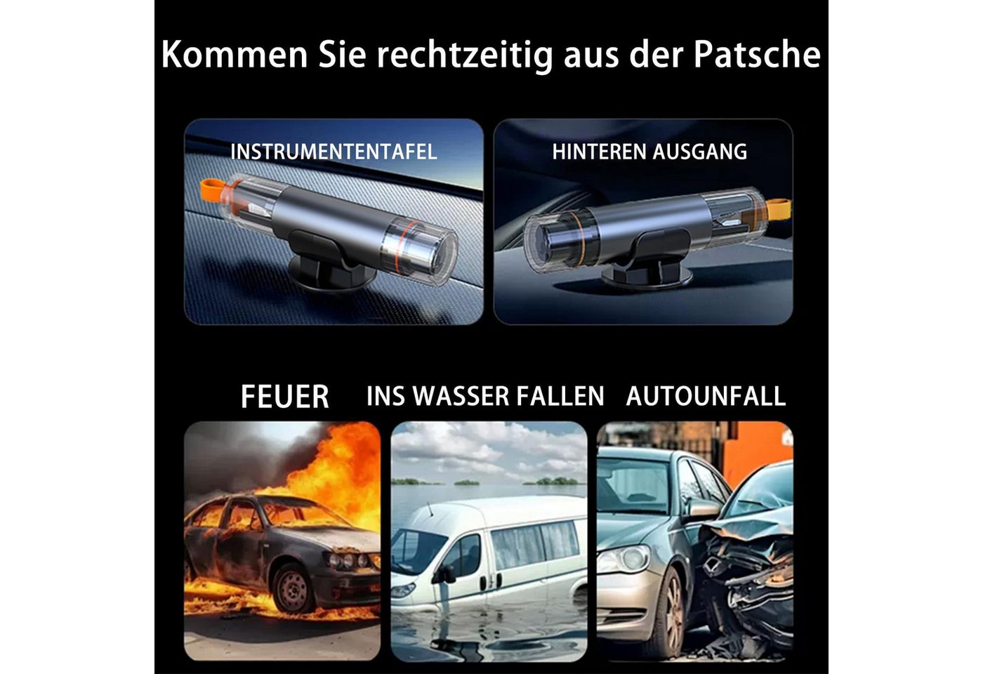 Happy Home Hammer 2Pack Notfall- und Sicherheitswerkzeug Nothammer Auto Glasbrecher – Bild 4 von 5